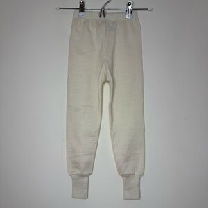 100% Wool Cream Skiing Outdoors Winter Snow Baselayer Long Underwear Pants